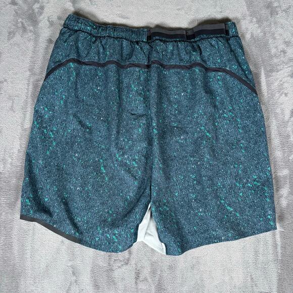 Lululemon Men’s Matrix Pace Breaker Shorts Lined Teal Black Size L - Picture 2 of 7